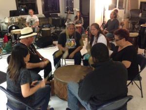 Native American Abba Drum leading the rhythms for worship!